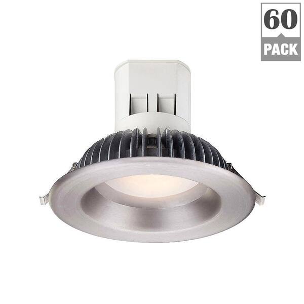 EnviroLite Can Free 6 in. Soft White LED Recessed Light with 93 CRI, 3000K J-Box with Brushed Nickel Trim (No Can Needed) (60-Pack)
