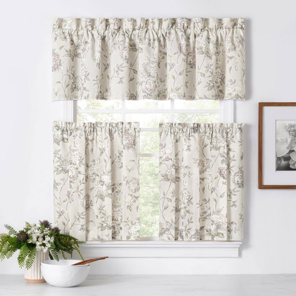 Lilac Floral Cotton Blend Room Darkening Valance 80 x 15