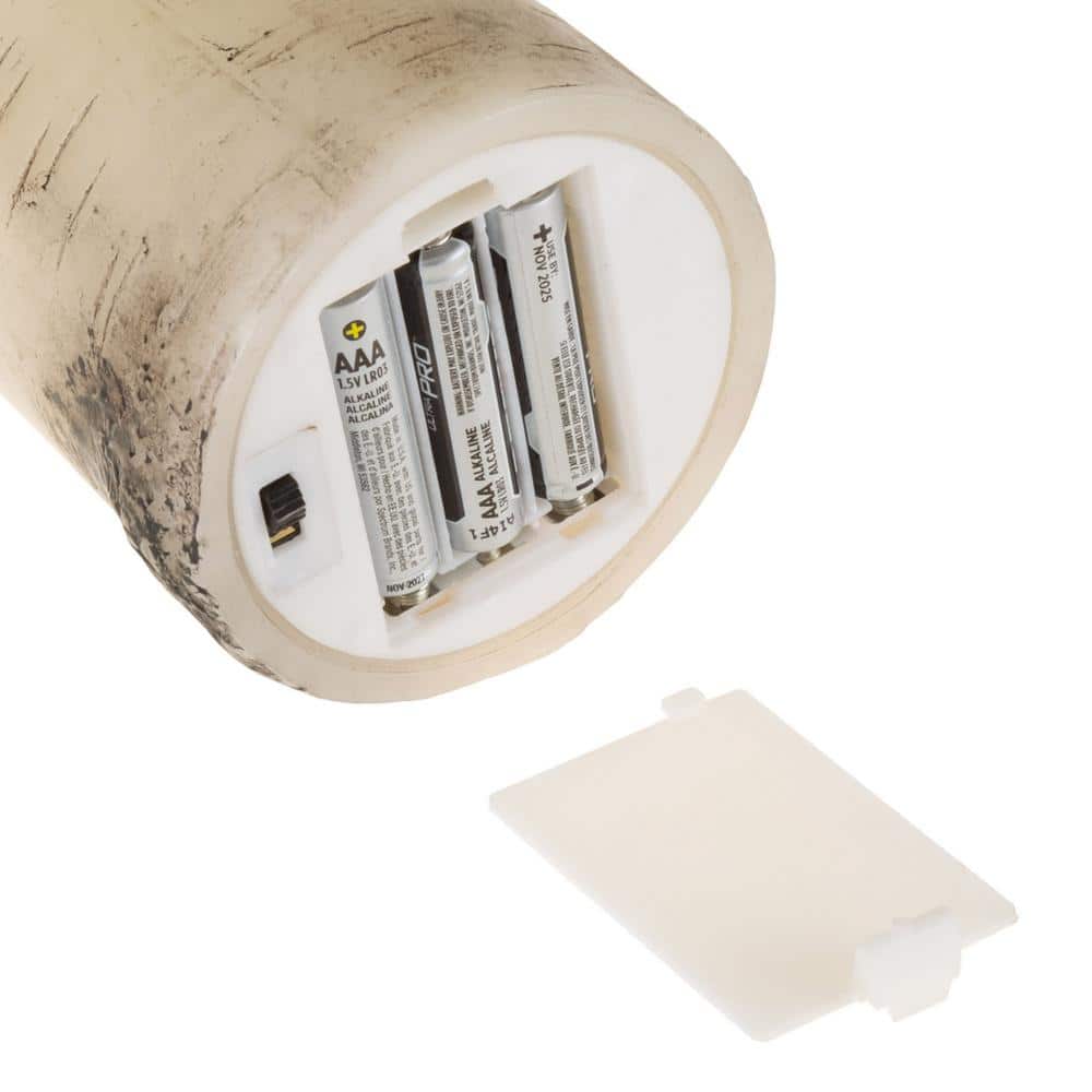 Rustic Cream Faux Birch Bark Flameless LED Candles Set of 6