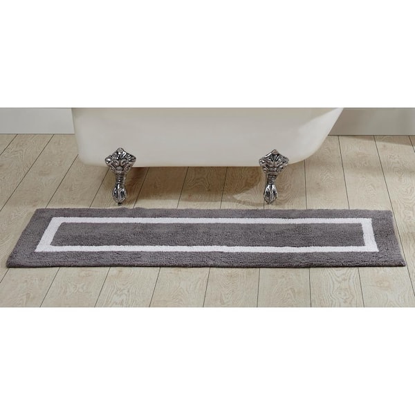 Better Trends Hotel Collection Gray/White 20 in. x 60 in. 100% Cotton Bath Rug