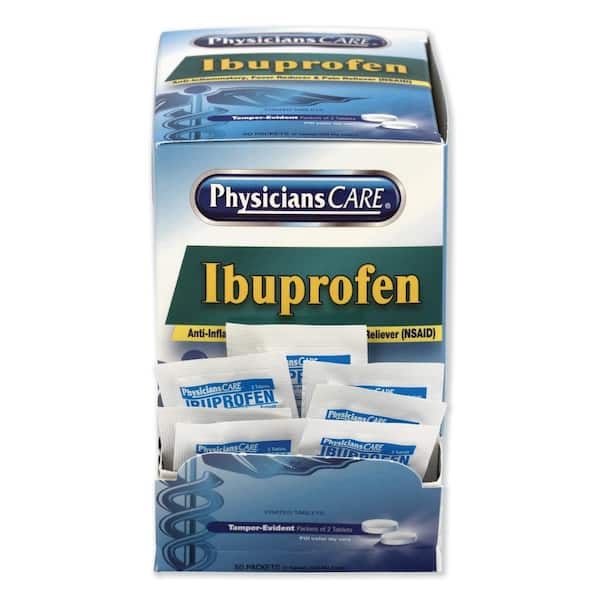 PhysiciansCare Ibuprofen Medication (2-Pack, 200 mg, 50-Packs/Box)
