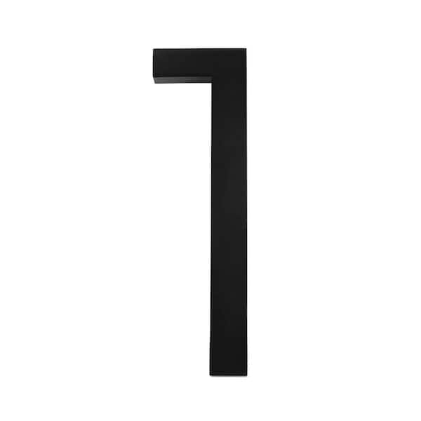 10 in. Matte Black Aluminum Floating or Flat Modern House Number 1