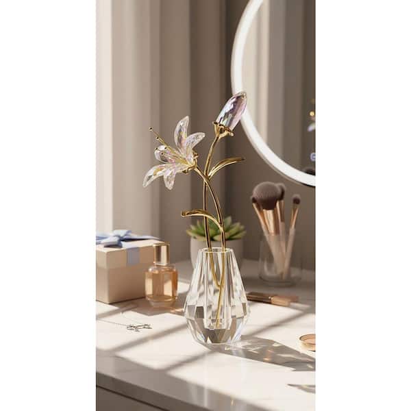 5.9 in. x 2.7 in. Multi-Colored Crystal Artificial Tiger Lily with