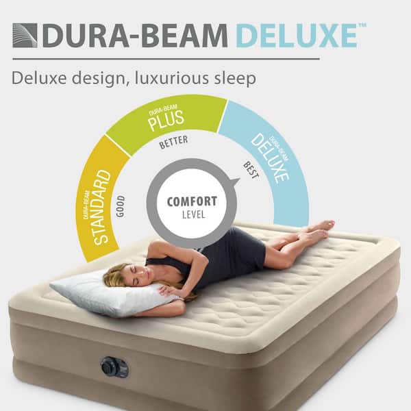 Intex Dura-Beam Deluxe 18 in. Queen Air Mattress with Built-In