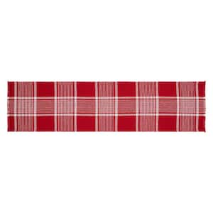 Eston 12 in. W x 48 in. L Red White Plaid Cotton Polyester Table Runner