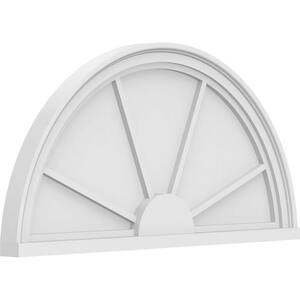 32-in W x 16-in H x 2-in P Half Round 4 Spoke Signature Urethane Pediment, Primed Tan