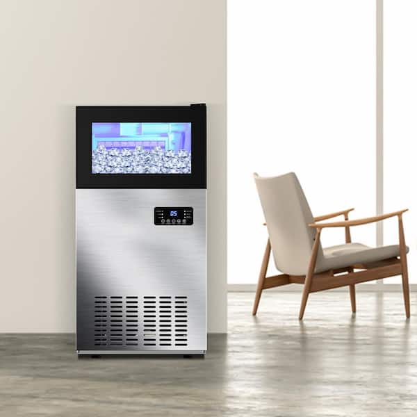 Commercial Ice Maker 160 LBS/24H, 15 Wide Under Counter Ice Maker with  35LBS Ice Storage Capacity, Commercial Ice Machine 63Pcs Clear Ice Cubes
