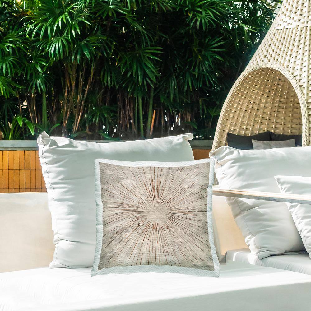 Burst of Browns Abstract Tan Square Outdoor Throw Pillow