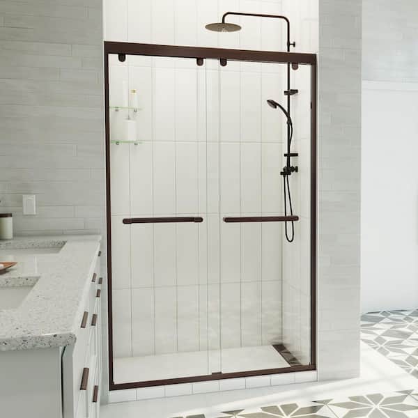 DreamLine Charisma-X 48 in. W x 76 in. H  Frameless Sliding Bypass Shower Door in Oil Rubbed Bronze