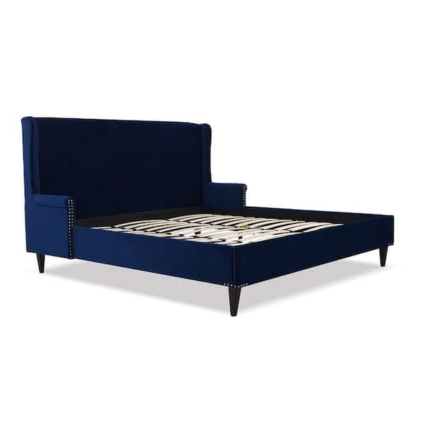 Sandy Wilson Home Clarice Wingback, Navy Bed Frame Super King