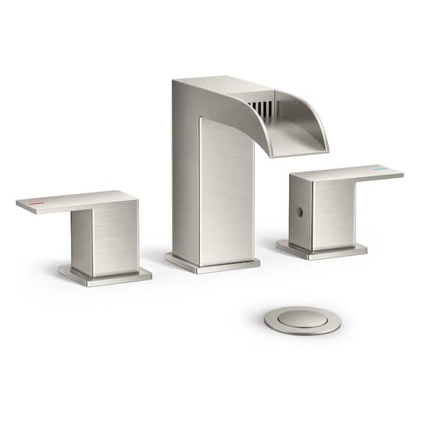 8 in. Widespread Double Handle Bathroom Faucet in Brushed Nickel