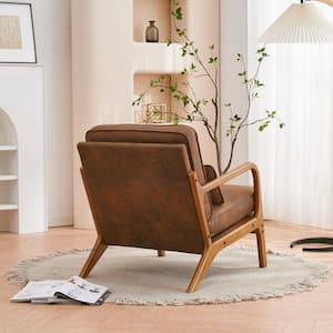 Brown Upholstered Bronzing Cloth Lounge Chair Arm Chair Single