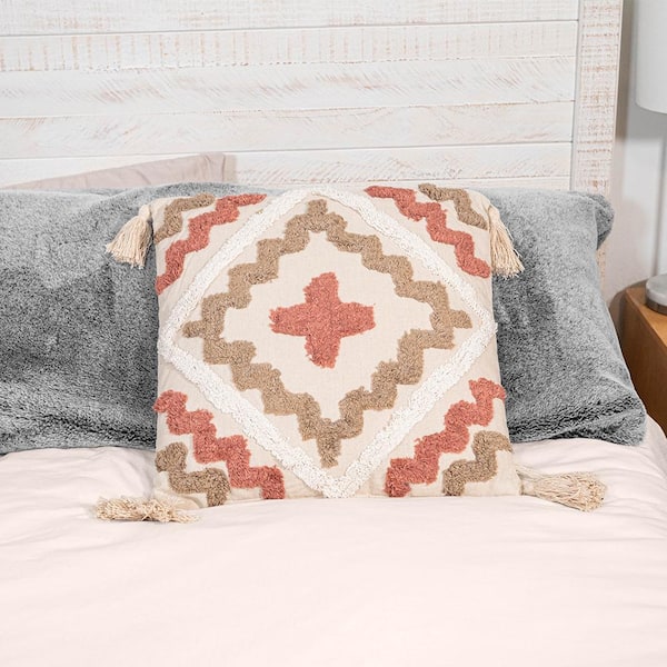 Macrame Throw Pillow Cover 18 Boho Pillow Cover Macrame Cushion Cover Rustic  Farmhouse Pillows for Living Room Couch or Bed Bedroom 