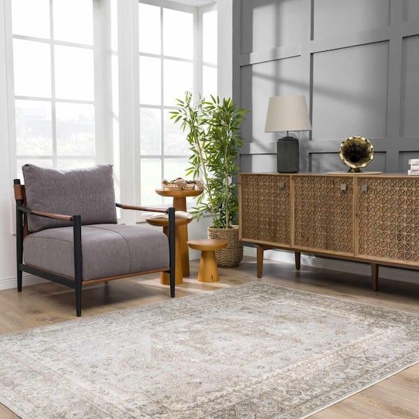 Gael Olive/Light Blue/Tan 9 ft. x 12 ft. Area Rug