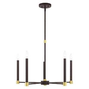 Vaughan-5 Light Bronze Chandelier