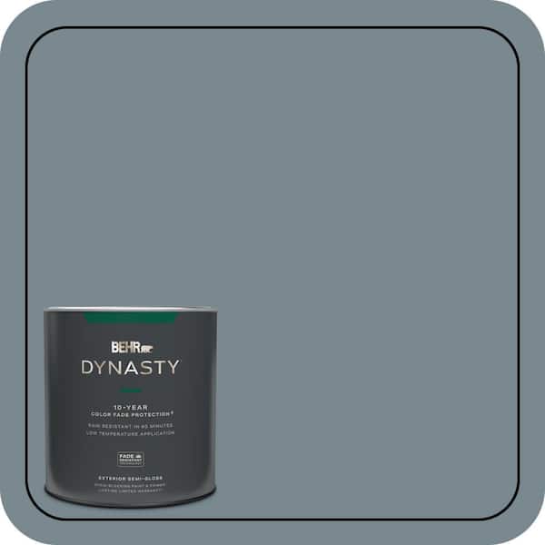BEHR DYNASTY 1 qt. #N470-5 Norwegian Blue Semi-Gloss Enamel Exterior Stain-Blocking Paint & Primer