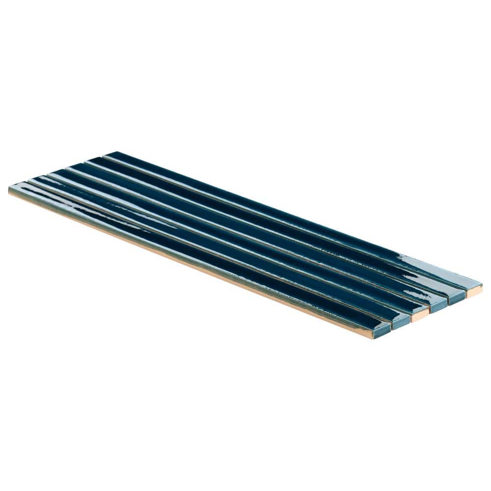 Sapphire Blue Glossy Ceramic Mosaic Wall Tile Sheet