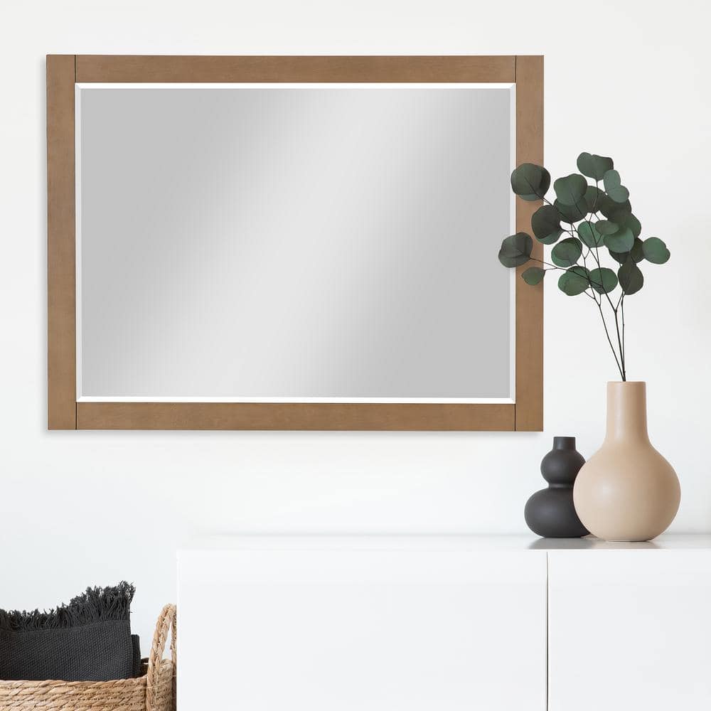 Ivy 48" Brown Pine Rectangular Wall Mirror