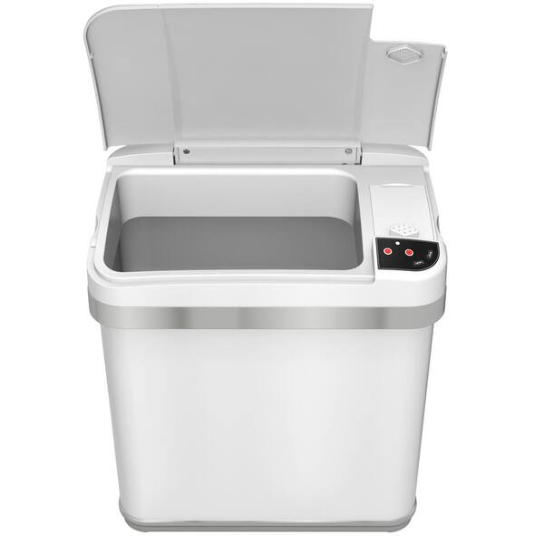Halo Multifunction Sensor 2.5-Gallon Trash Can in White