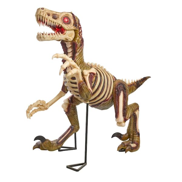 8 FT Long Grave & Bones Giant-Sized Animated LED Zombie Velociraptor