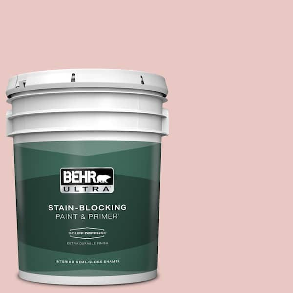 BEHR ULTRA 5 gal. #150E-2 Kashmir Pink Extra Durable Semi-Gloss Enamel Interior Paint & Primer