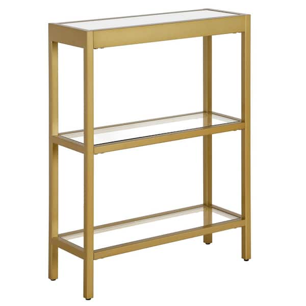 Meyer&Cross Alexis 22 in. Brass Rectangle Glass Console Table