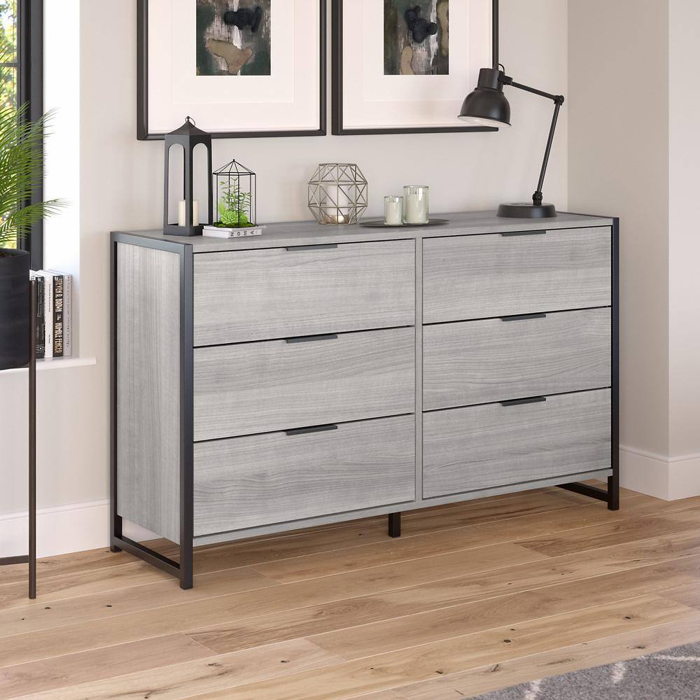 Kathy Ireland Home Atria Platinum Gray 6Drawer 57.13 in. Dresser