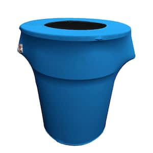 55 Gal. Round Turquoise Stretch Spandex Trash Can Cover