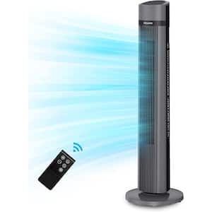 40 in. 3-Speeds  Xtra Cooling Tower Fan in Black with Oscillating, Portable, LED Display Setting, Timer,Remote Control