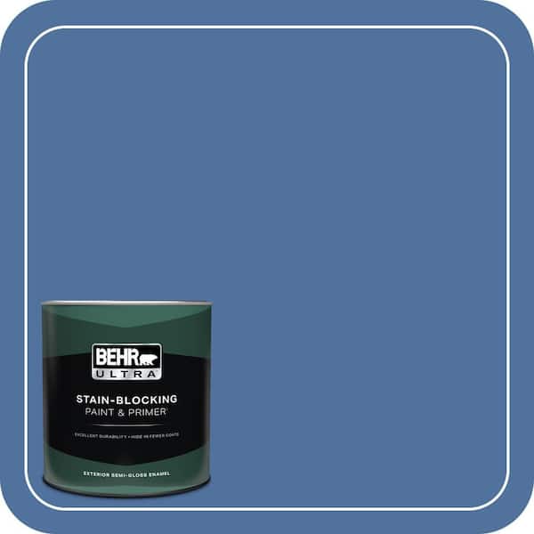 BEHR ULTRA 1 qt. #PMD-23 Cobalt Flame Semi-Gloss Enamel Exterior Paint & Primer