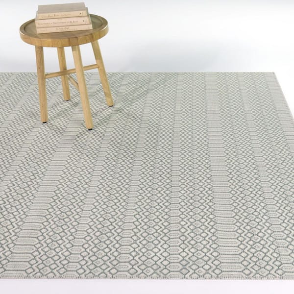 Radovan Blue 7 ft. 10 in. x 10 ft. Micro Geometric Indoor/Outdoor Area Rug