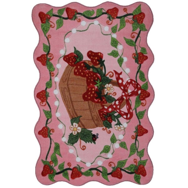 LA Rug Supreme Strawberry Patch Multi Colored 3 ft. x 5 ft. Area Rug