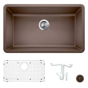 Precis 32 in. Undermount Single Bowl Cafe Granite Composite Kitchen Sink Kit with Accessories