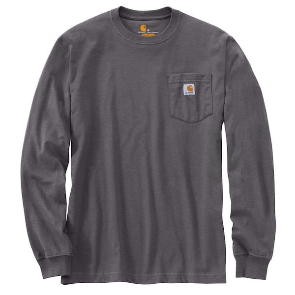 Carhartt Men's Tall Large Carbon Heather Cotton/Polyester Long-Sleeve T-Shirt