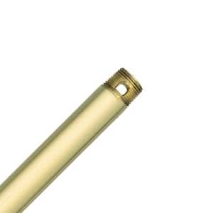 24 in. Polished Brass Extension Downrod for 11 ft. ceilings
