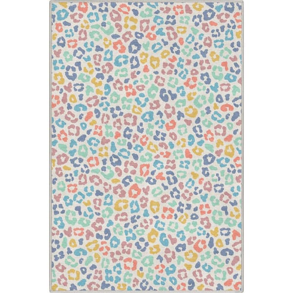 Well Woven Multi 3 ft. 3 in. x 5 ft. Animal Prints Leopard Contemporary Pattern Area Rug