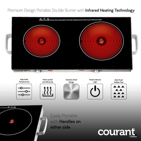 Fingerhut - MegaChef Portable Dual Vitro-Ceramic Infrared Cooktop