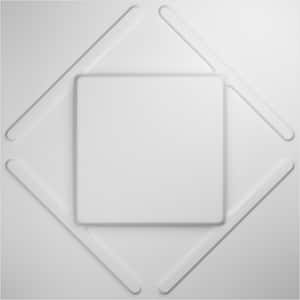 Aubrey White 5/8 in. x 1-3/5 ft. x 1-3/5 ft. White PVC Decorative Wall Paneling 1-Pack