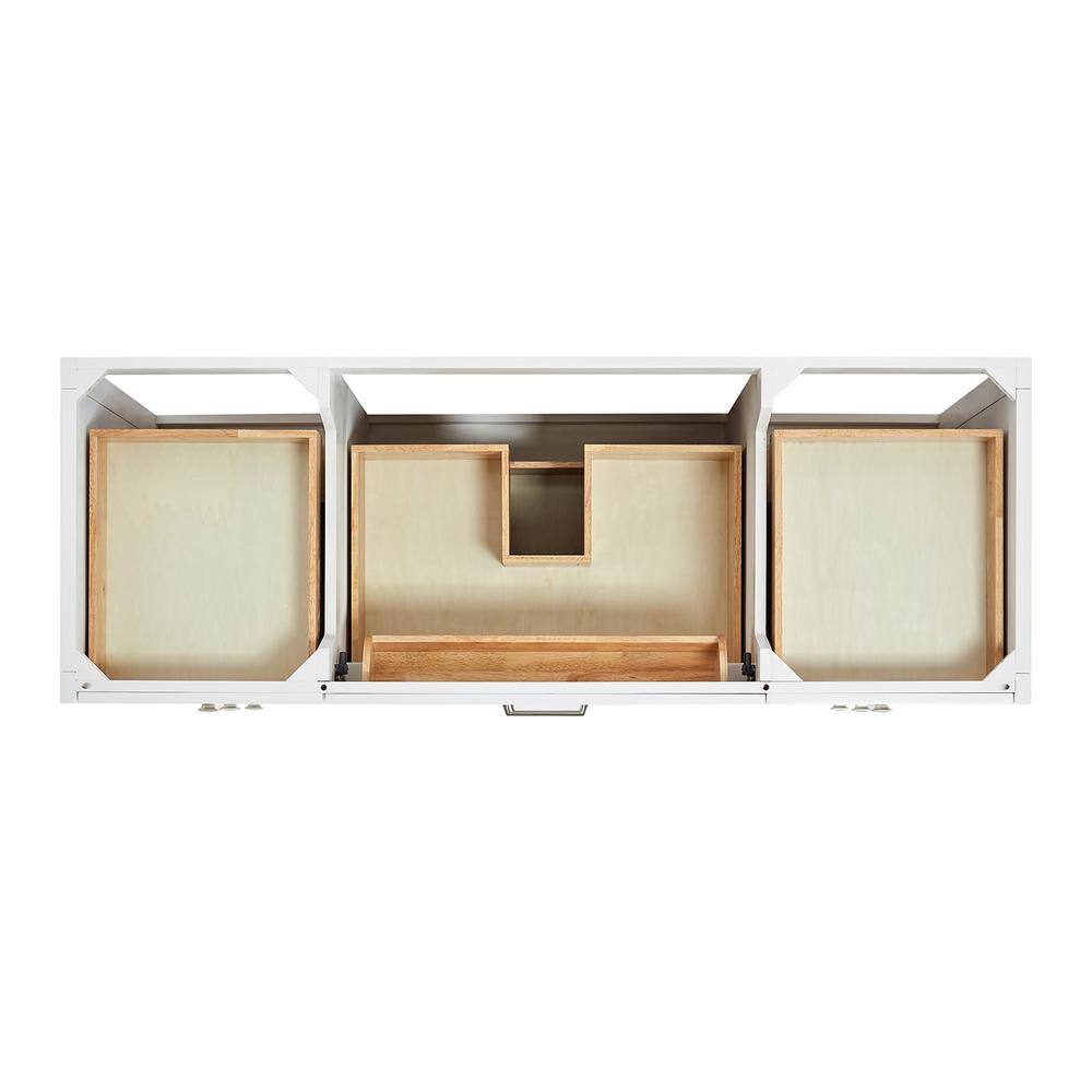 White Freestanding Single Sink Bathroom Vanity with Marble Top