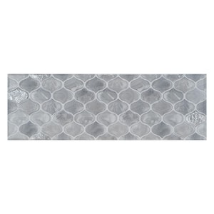 June Gray Listello 6 in. x 18 in. Textured Decorative Ceramic Tile Sample