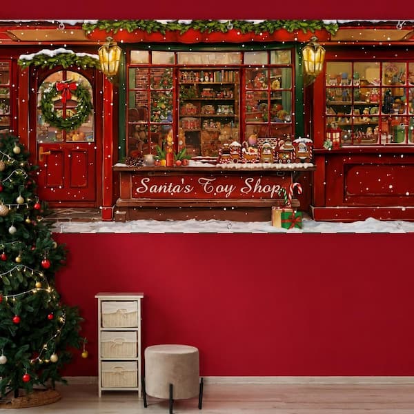 Justincity 16.4 ft Christmas Garage Door Banner Santa s Toy Shop