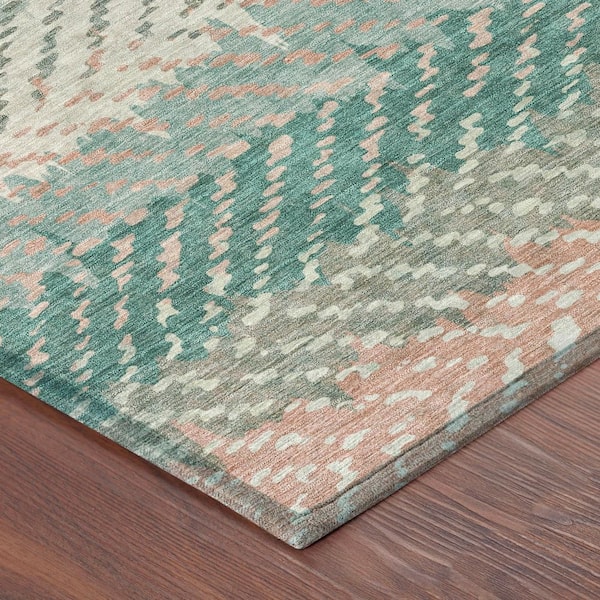 Chantille Machine Washable Indoor/Outdoor Abstract ACN2740 Turquoise 2 ft. x 3 ft. Accent Rug