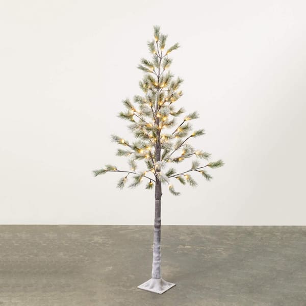 SULLIVANS 6 in. Lit Snowy Pruned Pine Christmas Tree, Multicolored