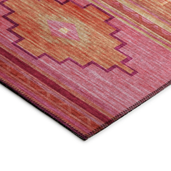 Sonora Pink 8 ft. x 8 ft. Geometric Indoor/Outdoor Area Rug