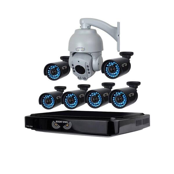 Night Owl 8Channel HD(AHD) 720p Security System with 1 TB HDD Surveillance DVR,6 x 720p HD Bullet Cams and 720p Outdoor PTZ Camera