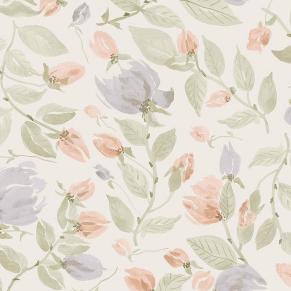 Graham & Brown Laura Ashley Orisia Peony Pale Sage Green Wallpaper Sample