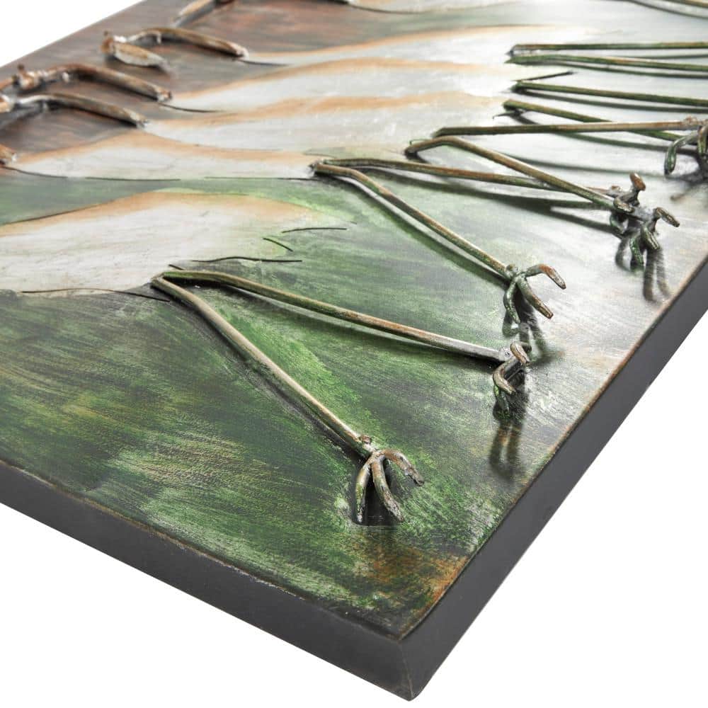 Large Brown Metal Bird Wall Sculpture