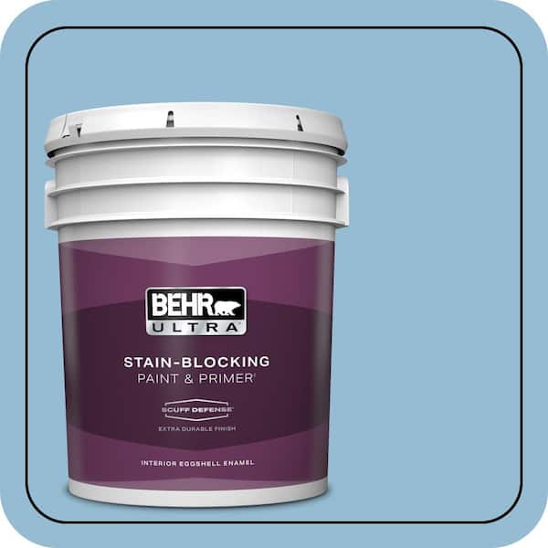 BEHR ULTRA 5 gal. #M500-3 Blue Chalk color Extra Durable Eggshell Enamel Interior Paint & Primer