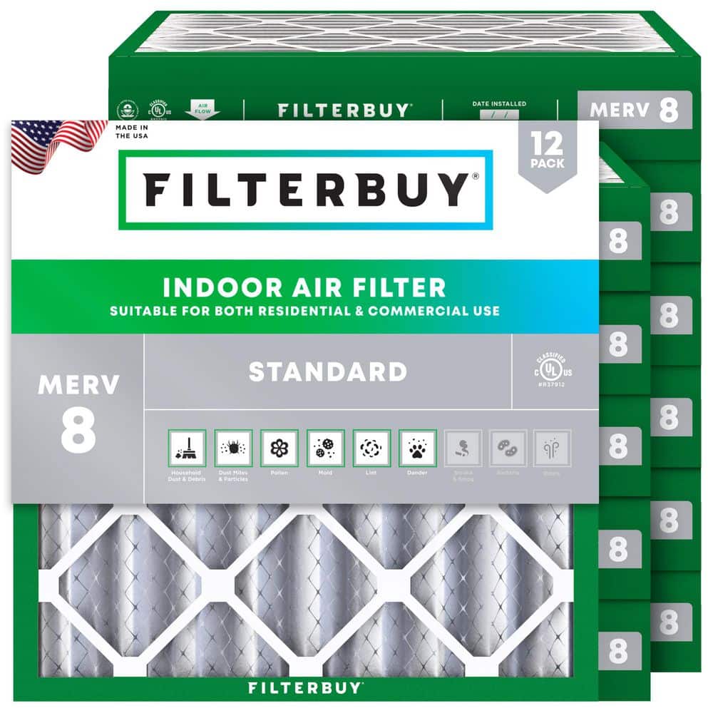 15 in. x 15 in. x 4 in. MERV 8 (FPR 5) Dust Defense Pleated HVAC AC Furnace Air Filters Replacement (12-Pack) price history on PriceWatchPro
