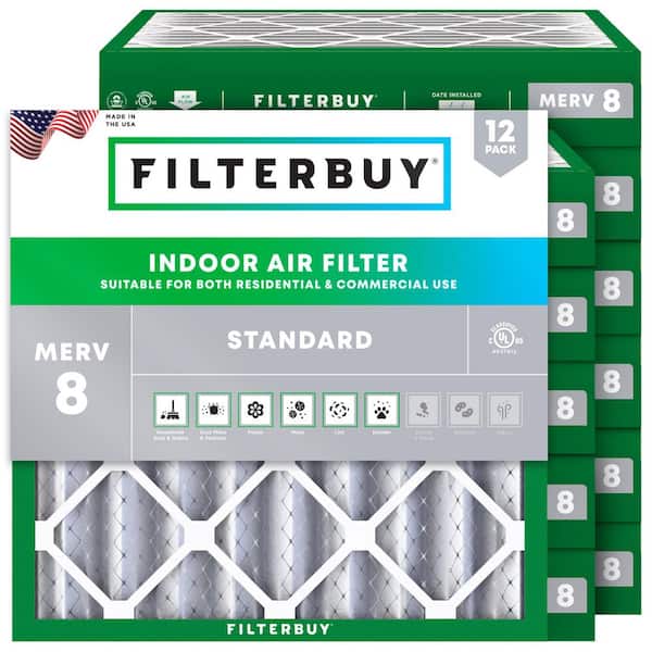 17 in. x 17 in. x 4 in. MERV 8 (FPR 5) Dust Defense Pleated HVAC AC Furnace Air Filters Replacement (12-Pack)